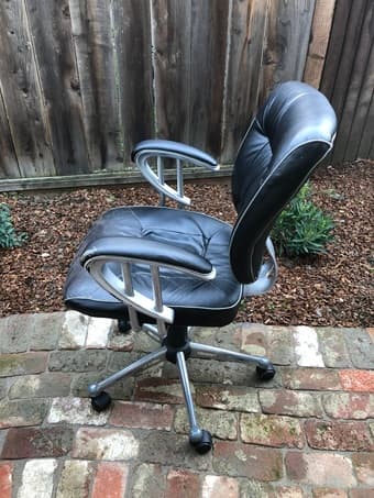 Free wooden circular dining table + desk chair 2