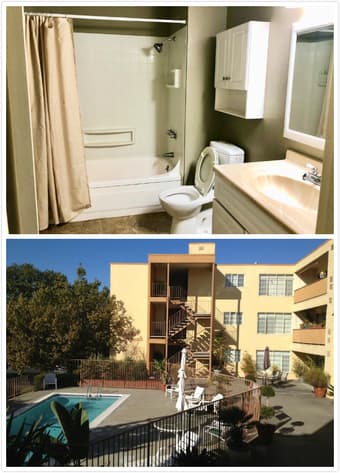 Spacious living room with large closet and furniture in RWC Downtown 2