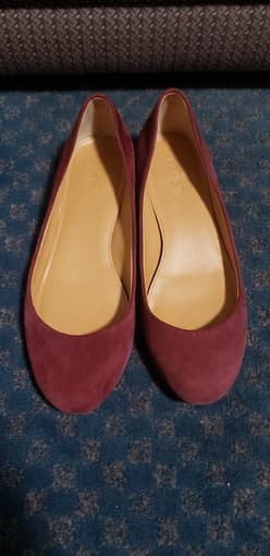 J.Crew flats 6.5 red suede 1/2 inch heel 1