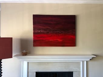 Large Red Abstract Canvas Painting 2