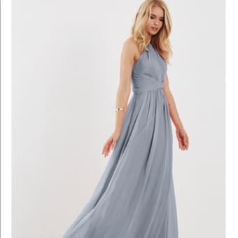 Blue chiffon formal dress 1