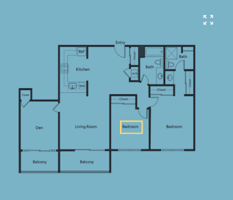 Private bedroom in Spruce Apartment, Sunnyvale 1