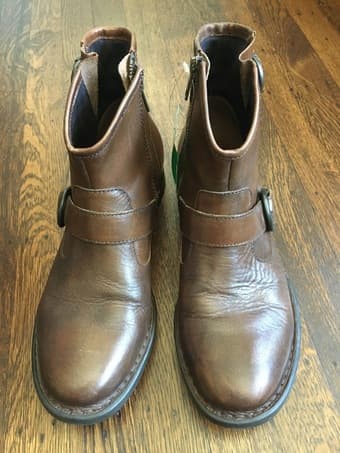 BORN Dark Brown Leather Ankle Boots 9.5 3