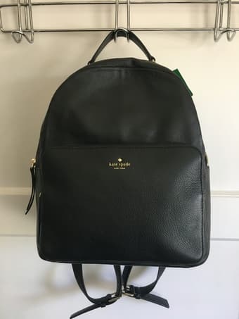 Kate Spade Black Leather Backpack 1