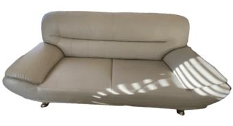 Free Cream Faux leather couch 1