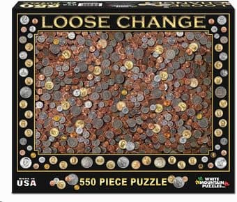 New-White Mountain Jigsaw Puzzle Loose Change 550 Pieces 1