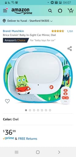 Munchkin car mirror,  with a remote control 1