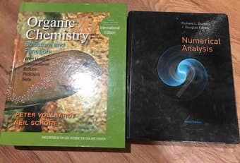 Organic chemistry and numerical analysis textbooks 1