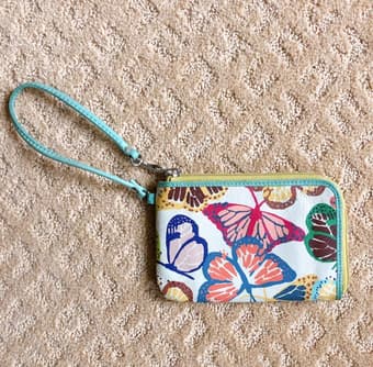 Leather Fossil wristlet 1