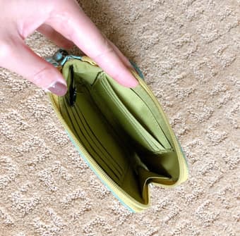 Leather Fossil wristlet 3