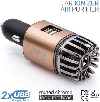 TWINKLE BIRDS Car Air Purifier Ionizer with Cigarette USB charger 1