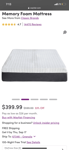 Free full mattress! 2