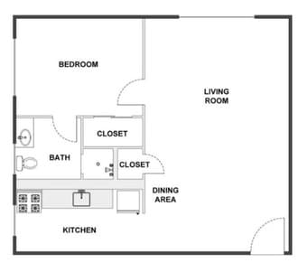 1999/month for 720sf 1B1B apartment with a parking spot in Palo Alto 1