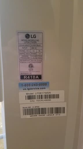 LG Portable Air Conditioner (8000BTU) - $120 4