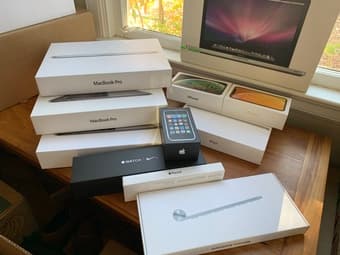 Apple boxes:  MacBook Pro, iPad, watch, pencil etc 1