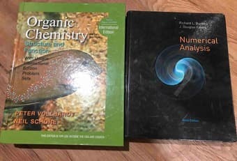 Organic chemistry and numerical analysis textbooks 1