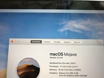 MacBook Pro 15-Inch, 16G RAM/512G SSD, i7, 3.1 Touch/Mid-2017 1