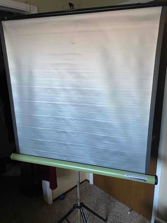 Retro overhead projector + screen + blank transparencies 1