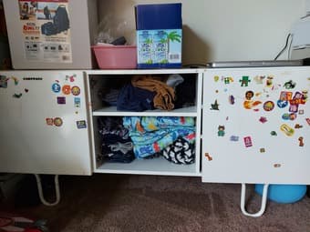 White wooden TV stand/organizer 2