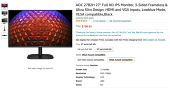 AOC 27 Inch Full HD LCD Monitor for Sale 1