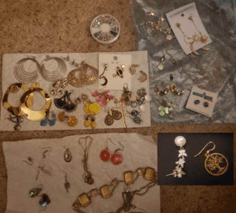 assorted earrings, purse, bikini, cool socks, hats 2