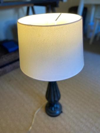 Lamp with cream shade 1