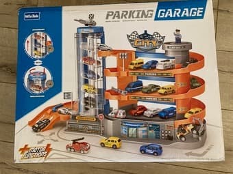 New 4 Level Parking Lot Toys with Ramp Elevator and 6 Car Toy Set 1