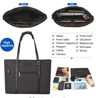 15.6 inch Laptop Bag Waterproof w/ USB charging port 2