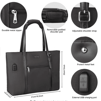 15.6 inch Laptop Bag Waterproof w/ USB charging port 4