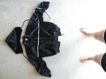 Victoria Secret black bomber jacket with removable hat size X-Small 1