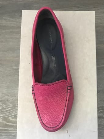 women size 5 pink leather loafer 2