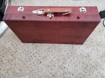 New oil pastels, watercolors, brushes, colored pencils,wood case 35OBO 1