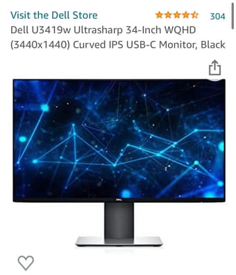 50% off Dell UltraSharp 34 Curved USB-C Monitor 1