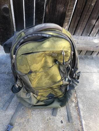 Green Camo North Face Backpack - $20 (palo alto) 1
