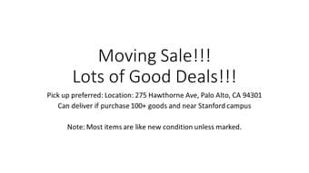 Moving sale--Lots of good deals!!! 1