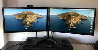 2 24inch HD Acer Montors and Dual Monitor Stand 1