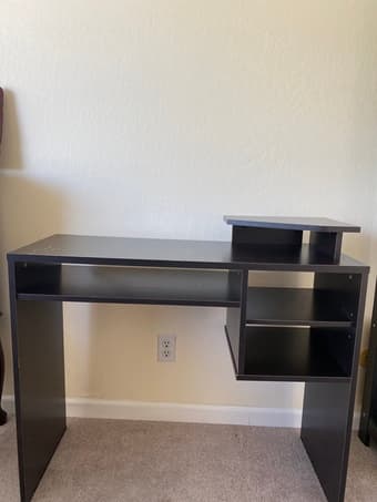 Desk with built in monitor stand 1