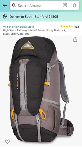 High Sierra pathway 60L backpack [like-new] 2