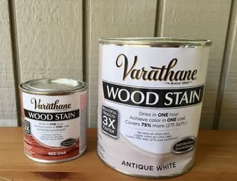 Wood stain, white and red oak 1