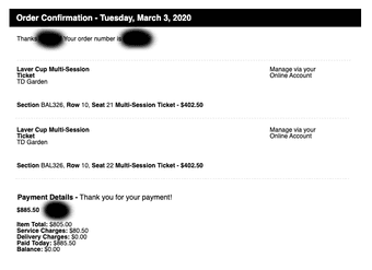 ATTN TENNIS FANS: Pair of tickets for Laver Cup @ Boston TD Garden 1