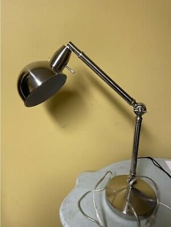Portable luminaire lamp Silver Tone Adjustable 33 Inches desk lamp 1