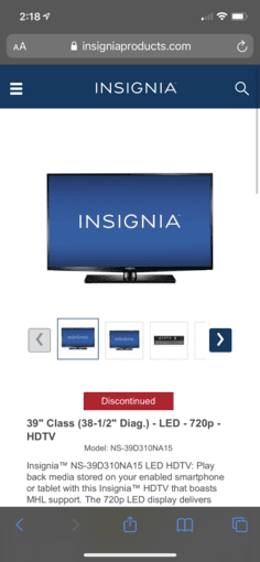 Insignia TV 39 inch 1