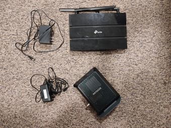 NETGEAR Cable Modem ($60) and TP-Link Router ($40) 1
