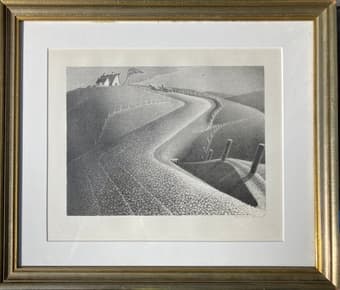 Grant Wood, March, 1939, Lithograph on Paper (signed print) 1