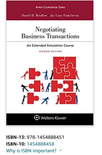 Wanted law book: Negotiating Business Transactions 2nd Ed Finkelstein 1