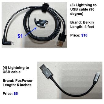 Apple cables and chargers (used; starting at $2) 2