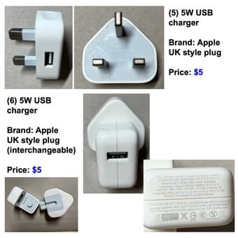 Apple cables and chargers (used; starting at $2) 3