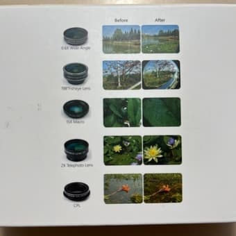 Phone Lenses (wide, macro, telephoto, cpl, fisheye) + remote shutter) 3