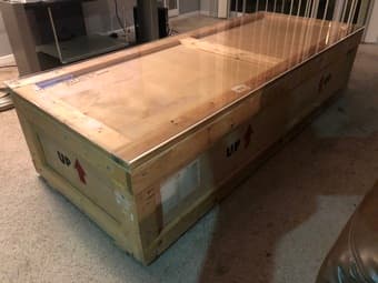 Shipping crate repurposed as a table 1