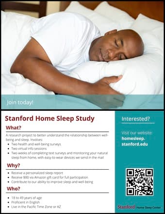 Participate in Paid Stanford Sleep Research (Remote) 1